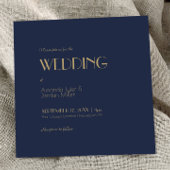Deko | Dunkle Navy Square Wedding Einladung