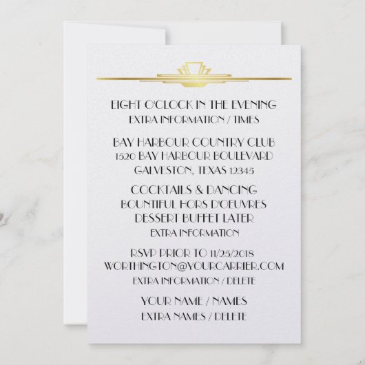 Deko Einladung zur Gala-Veranstaltung (Rückseite)