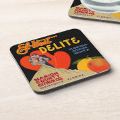 Deko El-West Delite Florida Citrus Fruit 1930 Getränkeuntersetzer (Linke Seite)