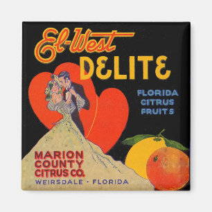 Deko El-West Delite Florida Citrus Fruit 1930 Magnet
