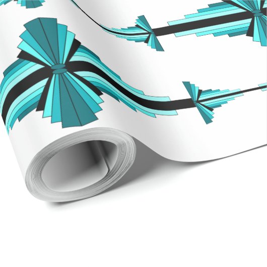 Deko-Elemente in aquamarin grün Geschenkpapier (Rolleneckpunkt)