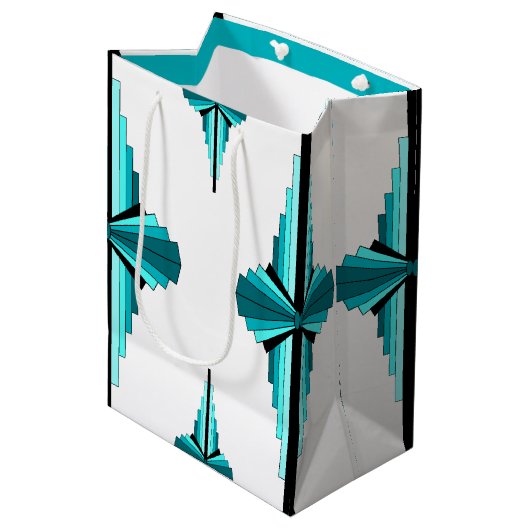 Deko-Elemente in aquamarin grün Mittlere Geschenktüte (Vorderseite Schrägansicht)