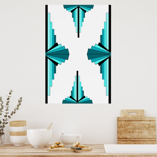 Deko-Elemente in aquamarin grün Poster (Küche)