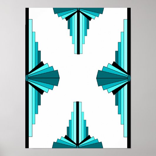 Deko-Elemente in aquamarin grün Poster (Vorne)