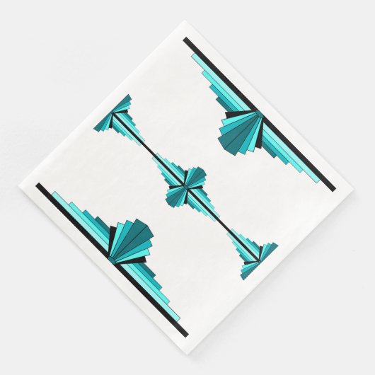 Deko-Elemente in aquamarin grün Serviette (Ecke)