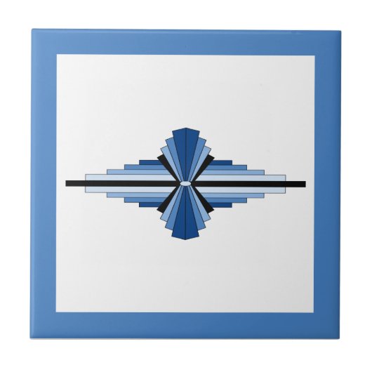 Deko-Elemente in Blau, Marine und Schwarz Fliese (Vorderseite)