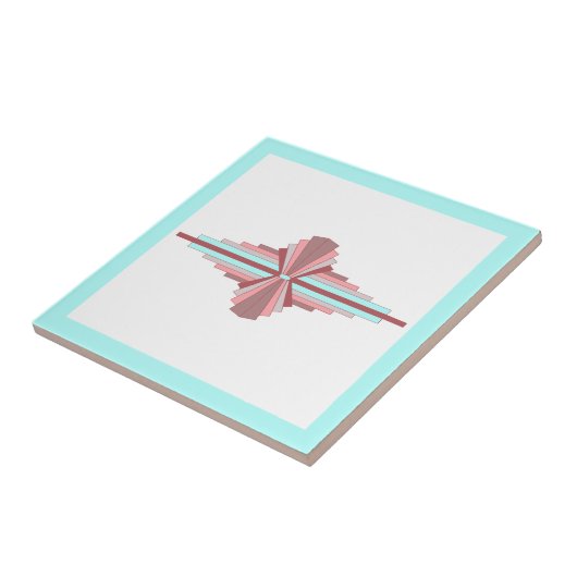 Deko-Elemente in dunkler Rose und Blau Fliese (Seite)