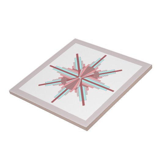 Deko-Elemente in dunkler Rose und Blau Fliese (Seite)