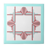 Deko-Elemente in dunkler Rose und Blau Fliese (Vorderseite)