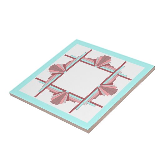 Deko-Elemente in dunkler Rose und Blau Fliese (Seite)