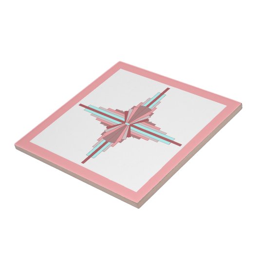 Deko-Elemente in dunkler Rose und Blau Fliese (Seite)