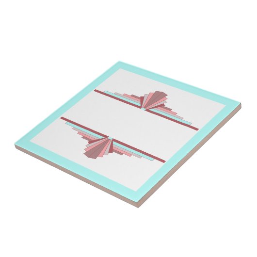 Deko-Elemente in dunkler Rose und Blau Fliese (Seite)