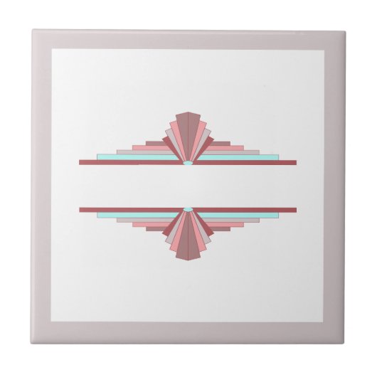 Deko-Elemente in dunkler Rose und Blau Fliese (Vorderseite)