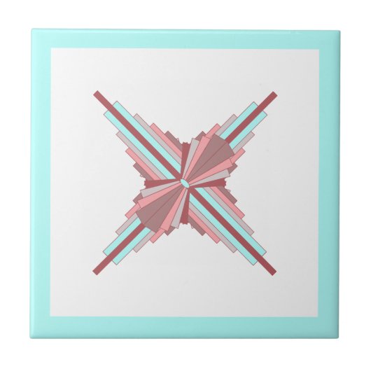 Deko-Elemente in dunkler Rose und Blau Fliese (Vorderseite)