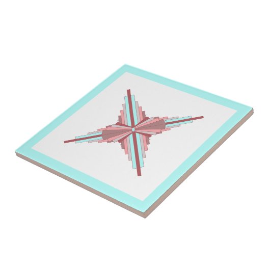 Deko-Elemente in dunkler Rose und Blau Fliese (Seite)