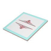 Deko-Elemente in dunkler Rose und Blau Fliese (Seite)