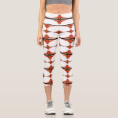 Deko-Elemente in Leggings mit orangefarbenen Capri (Vorderseite)