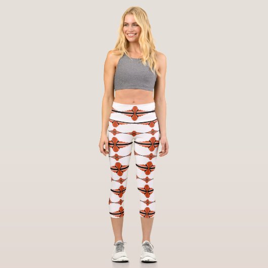 Deko-Elemente in Leggings mit orangefarbenen Capri (Vorderseite)