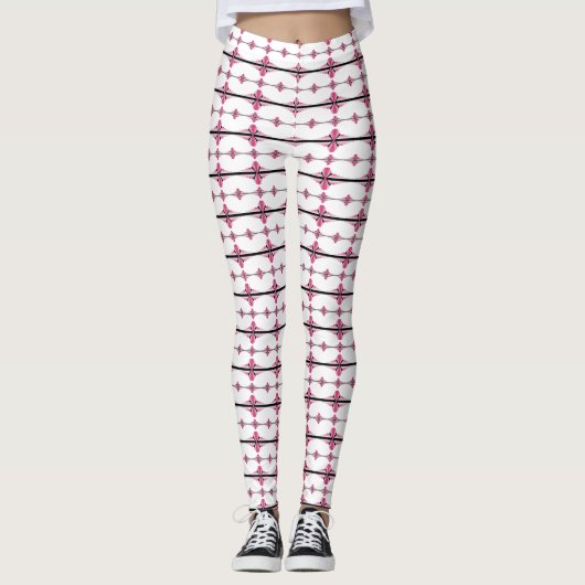 Deko-Elemente in pastellfarbener Rose Leggings (Vorderseite)