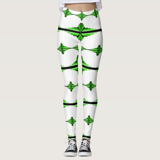Deko-Elemente in tief grünen Leggings (Vorderseite)