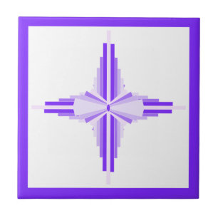 Deko-Elemente in tiefen und hellen Purpurfarben Fliese