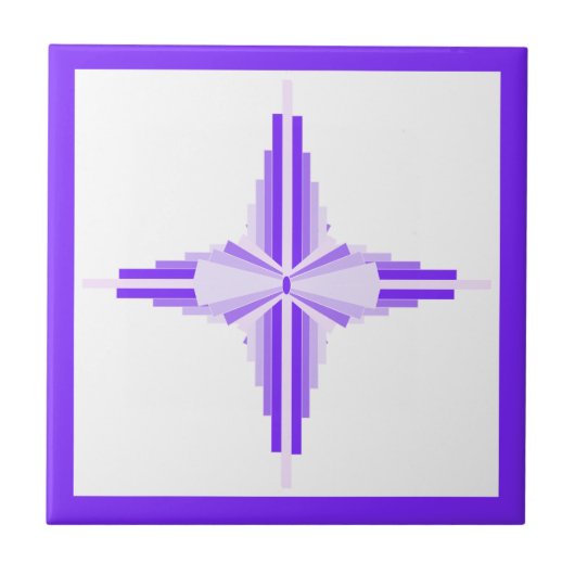 Deko-Elemente in tiefen und hellen Purpurfarben Fliese (Vorderseite)