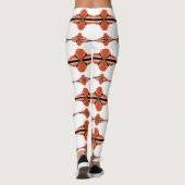 Deko-Elemente in tieforangen Leggings (Rückseite)