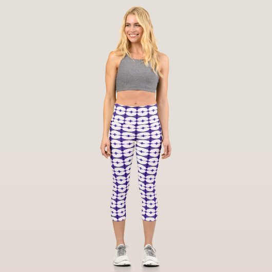 Deko-Elemente tief lila Capri Leggings (Vorderseite)