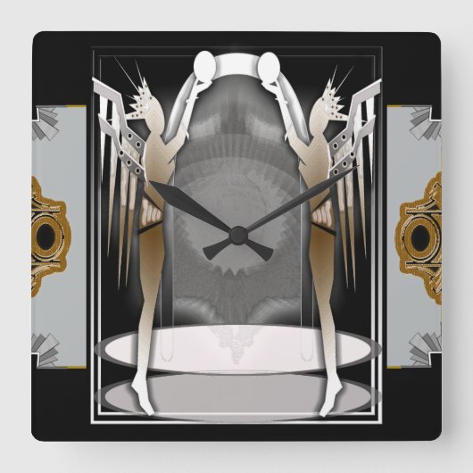 Deko Engel Quadratische Wanduhr (Vorderseite)