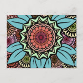 Deko Fandango in Türkis und Orange Postkarte (Vorderseite)