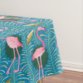 Deko-Farne der Flamingo-Vogel-20s kopieren blaues Tischdecke (Beispiel)