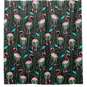 Deko-Farne der Flamingo-Vogel-20s kopieren Duschvorhang