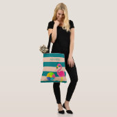 Deko Flamingo Personalisiert Beach Tasche (Am Model)