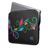 Deko Floral Monogram Laptopschutzhülle (Vorderseite Links)