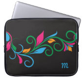 Deko Floral Monogram Laptopschutzhülle (Vorderseite)