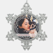 Deko Frame Foto Schneeflocken Zinn-Ornament (Vorderseite)