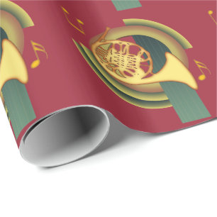 Deko-französisches Horn Geschenkpapier
