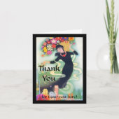 Deko Frau mit Wirbel und Blume Vielen Dank für Ihr Dankeskarte (Vorderseite)