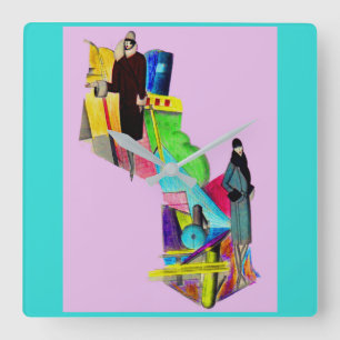 Deko-Frauen der 1930er Jahre drucken Quadratische Wanduhr