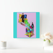 Deko-Frauen der 1930er Jahre drucken Quadratische Wanduhr (Zuhause)