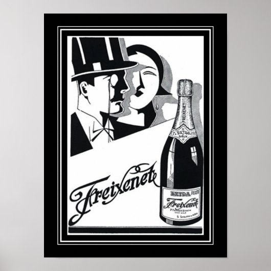 Deko Freixenet" Champagne Ad Poster aus den 1920er (Vorne)