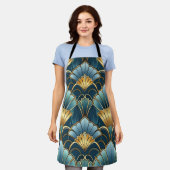 Deko für aquamarine Goldkunst Schürze (Getragen)