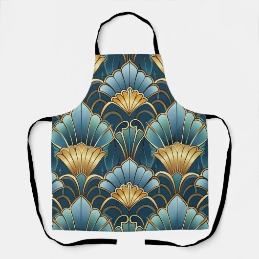 Deko für aquamarine Goldkunst Schürze (Vorderseite)
