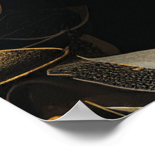 Deko Gold & Grau Blumenmuster (Ecke)