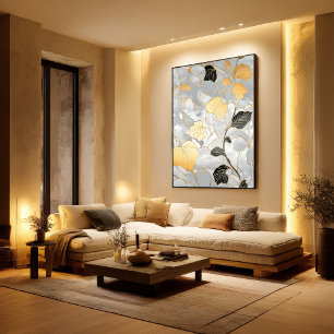 Deko Gold und Black Leaf Muster