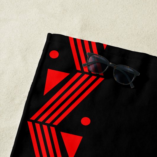 Deko-Grenze in Rot und Schwarz Strandtuch (Beispiel)