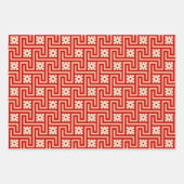 Deko griechischer Schlüssel, blau & weiß, braun, o Geschenkpapier Set (Vorderseite 3)