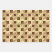 Deko griechischer Schlüssel, blau & weiß, braun, o Geschenkpapier Set (Vorderseite 2)