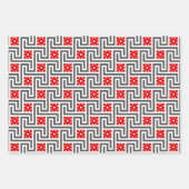 Deko griechischer Schlüssel, rosa, grün, rot und g Geschenkpapier Set (Vorderseite 3)