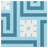 Deko Griechischer Schlüssel, Sky Blue und Navy Stoff (Nahaufnahme)